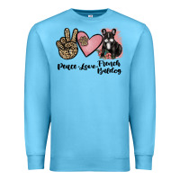 Ocean Blue peace love french bulldog Premium Sweatshirt - JahusDesignShop