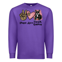 Purple peace love french bulldog Premium Sweatshirt - JahusDesignShop