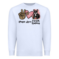 White peace love french bulldog Premium Sweatshirt - JahusDesignShop