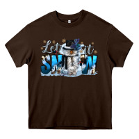 Chocolate Brown let it snow Heavy Core Tee - CowGirlArtShop