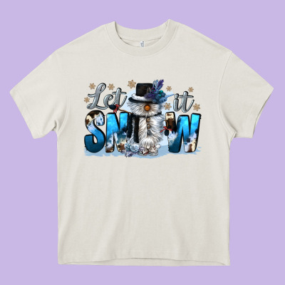Let It Snow Heavy Core Tee Designed By Cowgirlartshop