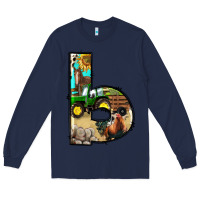 Navy farm life alphabet lowercase letters b Long Sleeve Tee - BundleAndBundleShop