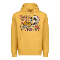 Mustard Tacos Never Broke My Heart Premium Hoodie - CowhideDigitalArt