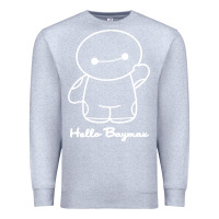 Heather Grey hello baymax Premium Sweatshirt - DesigneFamous