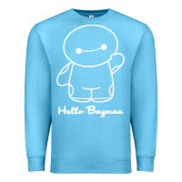 Ocean Blue hello baymax Premium Sweatshirt - DesigneFamous