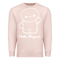Pale Pink hello baymax Premium Sweatshirt - DesigneFamous