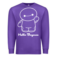 Purple hello baymax Premium Sweatshirt - DesigneFamous