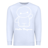 White hello baymax Premium Sweatshirt - DesigneFamous