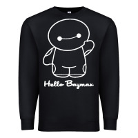 Black hello baymax Premium Sweatshirt - DesigneFamous