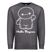 Charcoal Heather hello baymax Premium Sweatshirt - DesigneFamous