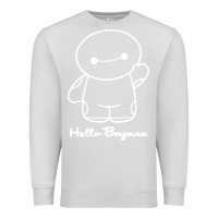 Dove Grey hello baymax Premium Sweatshirt - DesigneFamous