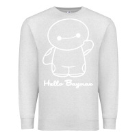 Oatmeal Heather hello baymax Premium Sweatshirt - DesigneFamous