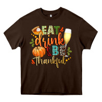 Chocolate Brown eat drink and be thankful Heavy Core Tee - CowGirlArtShop