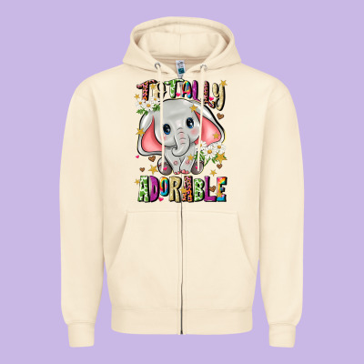 Totally Adorable Zipper Hoodie Designed By Jahusdesignshop