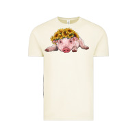 Vintage Arctic baby pig with sunflower headband Vintage Tee - RanaPortraitStore