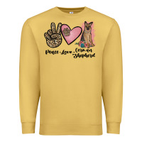 Antique Gold peace love german shepherd Premium Sweatshirt - JahusDesignShop