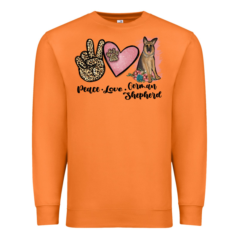 Peace Love German Shepherd Premium Sweatshirt by JahusDesignShop | Teevron