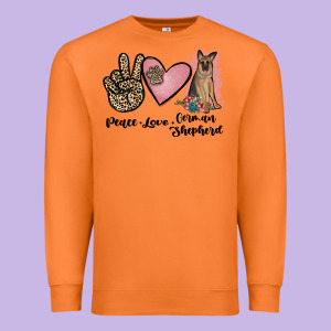 Peace Love German Shepherd Premium Sweatshirt Designed By Jahusdesignshop