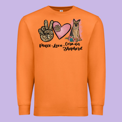 Peace Love German Shepherd Premium Sweatshirt Designed By Jahusdesignshop