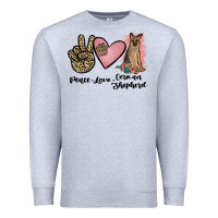 Heather Grey peace love german shepherd Premium Sweatshirt - JahusDesignShop