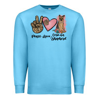 Ocean Blue peace love german shepherd Premium Sweatshirt - JahusDesignShop