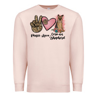 Pale Pink peace love german shepherd Premium Sweatshirt - JahusDesignShop