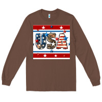 Chestnut 4th of july usa seamless pattern Long Sleeve Tee - BundleAndBundleShop