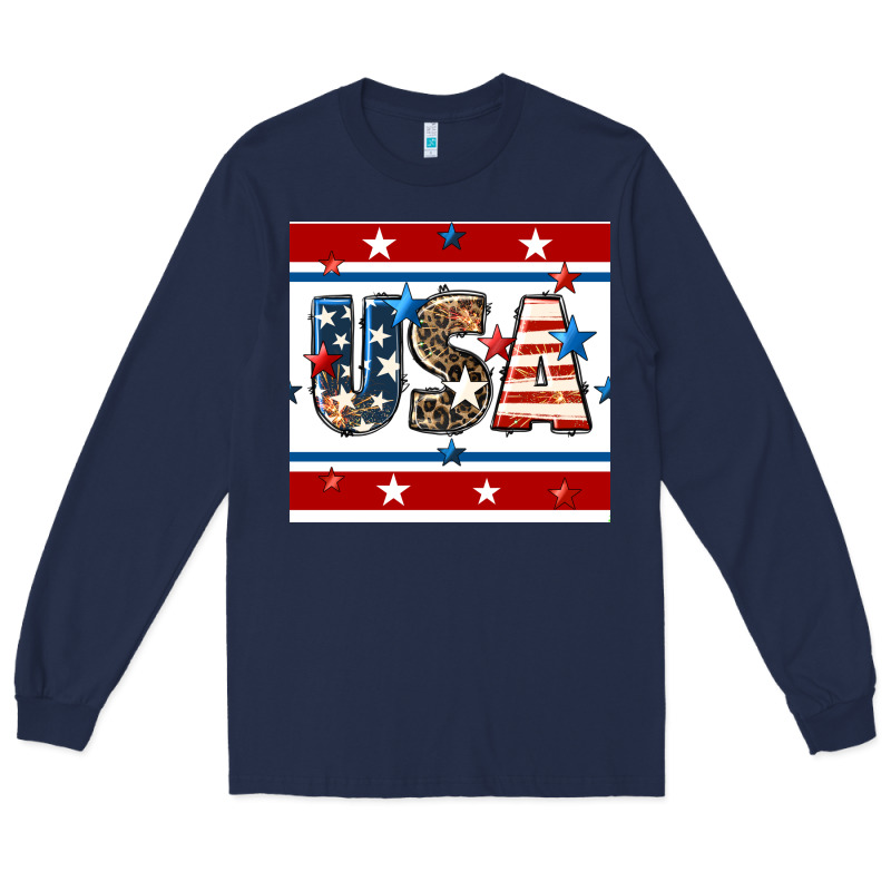 4th Of July Usa Seamless Pattern Long Sleeve Tee by BundleAndBundleShop | Teevron