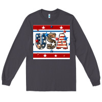 Smoke 4th of july usa seamless pattern Long Sleeve Tee - BundleAndBundleShop