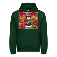 Forest Green Mexican girl Urban Hoodie - RanaPortraitStore