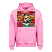 Fuchsia Pink Mexican girl Urban Hoodie - RanaPortraitStore