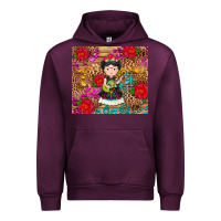 Mauve Wine Mexican girl Urban Hoodie - RanaPortraitStore