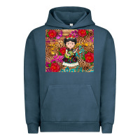 Pigment Midnight Navy Mexican girl Urban Hoodie - RanaPortraitStore