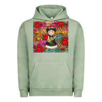 Pigment Oil Green Mexican girl Urban Hoodie - RanaPortraitStore