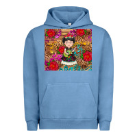 Pigment Pebble Blue Mexican girl Urban Hoodie - RanaPortraitStore