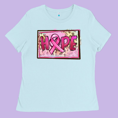 Hope Breast Cancer Ladies Tee Designed By Fadigitalartstudio