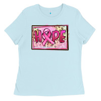 Baby Blue Hope Breast Cancer Ladies Tee - FaDigitalArtStudio