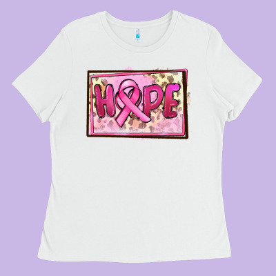 Hope Breast Cancer Ladies Tee Designed By Fadigitalartstudio