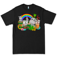 Black St. Patrick's Hippopotamus coffee cups Premium Tee - CowGirlArtShop