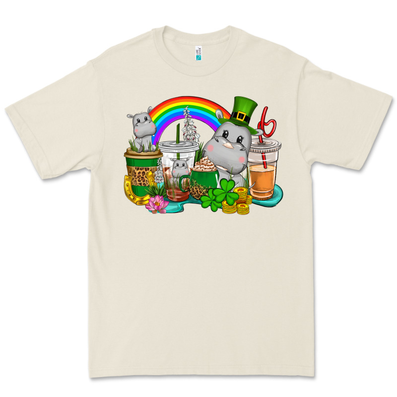 St. Patrick's Hippopotamus Coffee Cups Premium Tee by CowGirlArtShop | Teevron