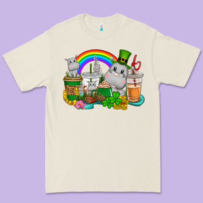 St. Patrick's Hippopotamus Coffee Cups Premium Tee Designed By Cowgirlartshop