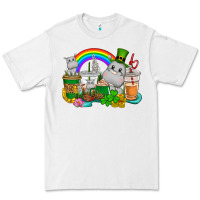 White St. Patrick's Hippopotamus coffee cups Premium Tee - CowGirlArtShop