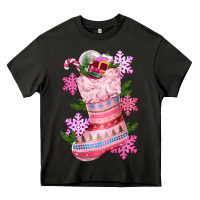 Pink Christmas Socks Heavy Core Tee | Teevron