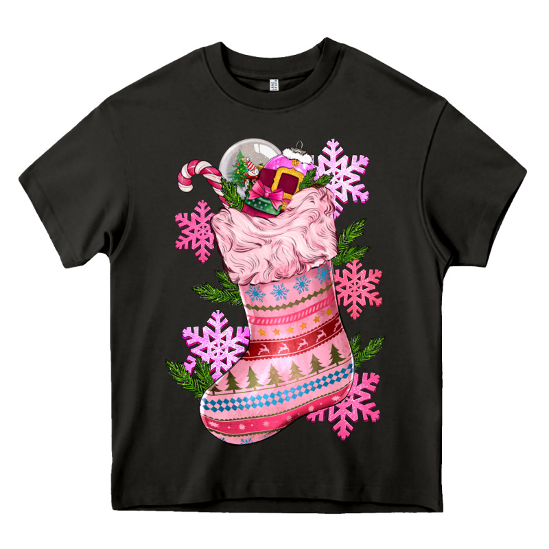 Pink Christmas Socks Heavy Core Tee by CowGirlArtShop | Teevron