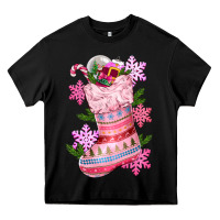 Black pink christmas socks Heavy Core Tee - CowGirlArtShop