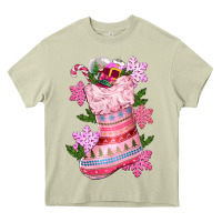 Mossy pink christmas socks Heavy Core Tee - CowGirlArtShop