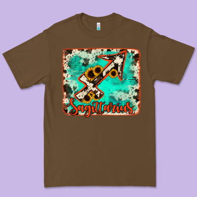 Sagittarius Turquoise Cowhide Premium Tee Designed By Ranaportraitstore