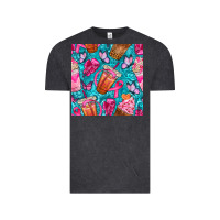 Vintage Black breast cancer coffee cups with butterfly seamless pattern bbs Vintage Tee - BundleAndBundleShop