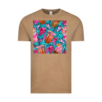 Vintage Coffee breast cancer coffee cups with butterfly seamless pattern bbs Vintage Tee - BundleAndBundleShop
