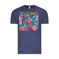 Vintage Denim breast cancer coffee cups with butterfly seamless pattern bbs Vintage Tee - BundleAndBundleShop